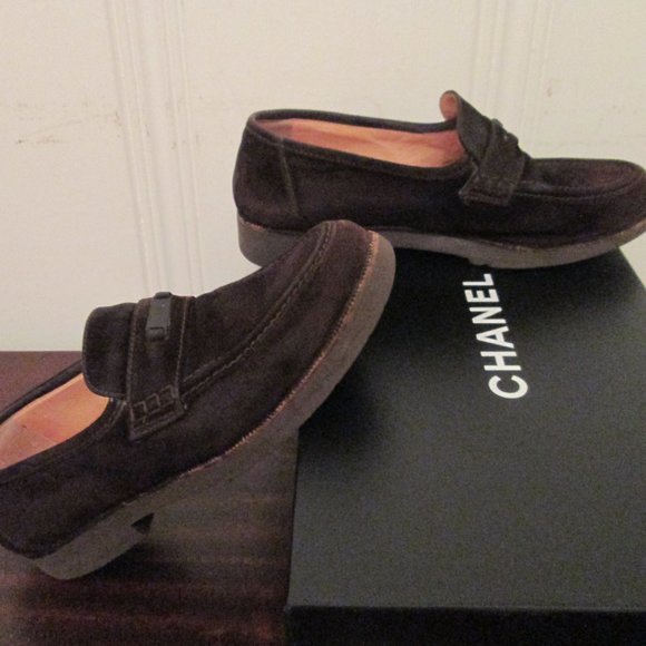 Vintage Chanel Suede Penny Loafers Size 6.5B Authentic - Picture 4 of 10